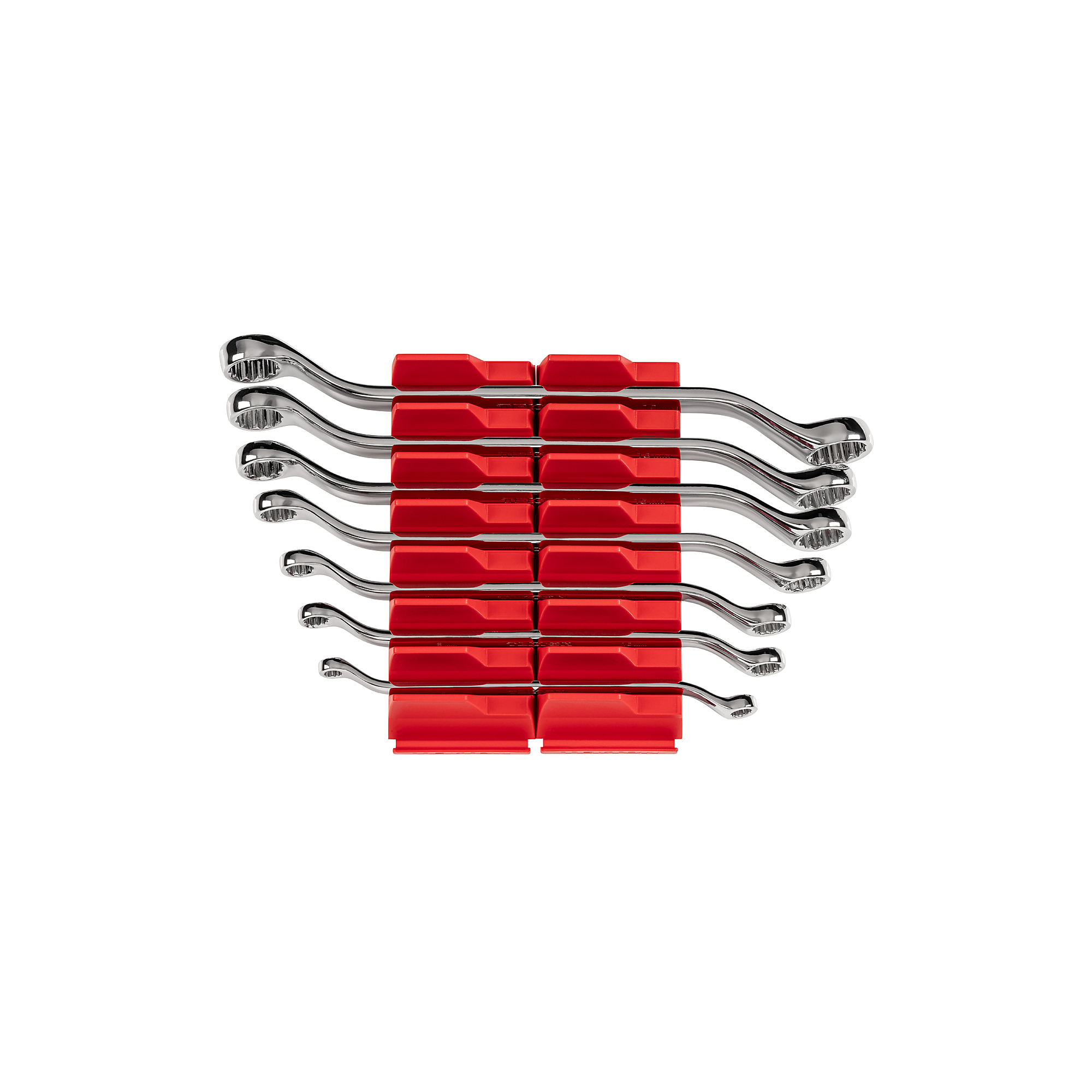 TEKTON 45-Degree Offset Box End Wrench Set with Modular Organizers, 7-Piece (6 - 19 mm) | WBE95201